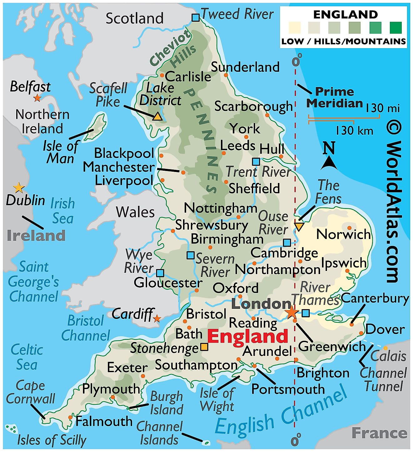 World Map Showing England - United States Map