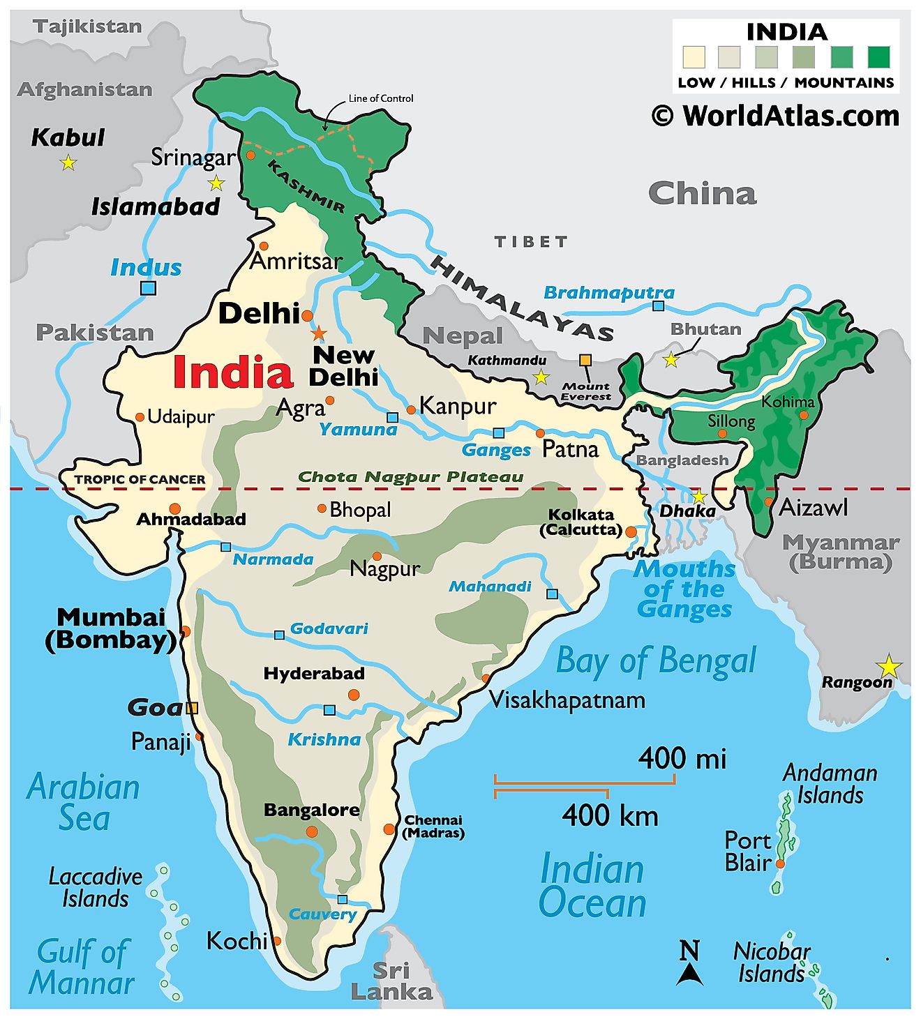 India Map With Rivers And Mountains 
