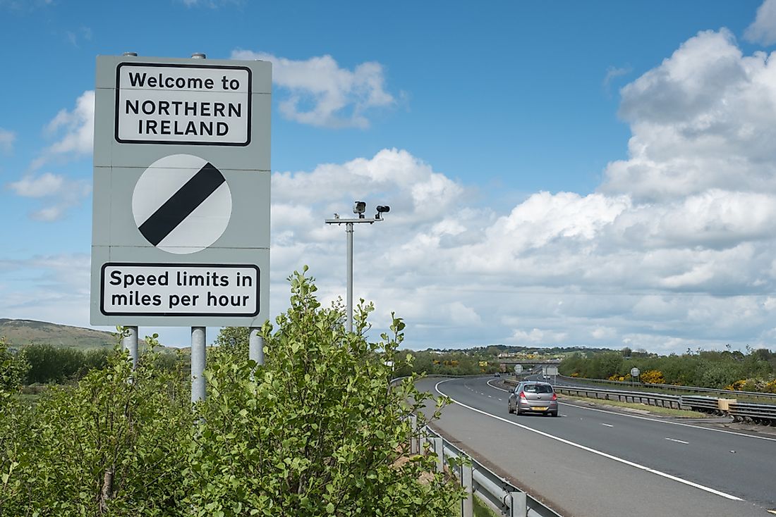 What Countries Border The United Kingdom WorldAtlas   Northern Ireland Border Sign 