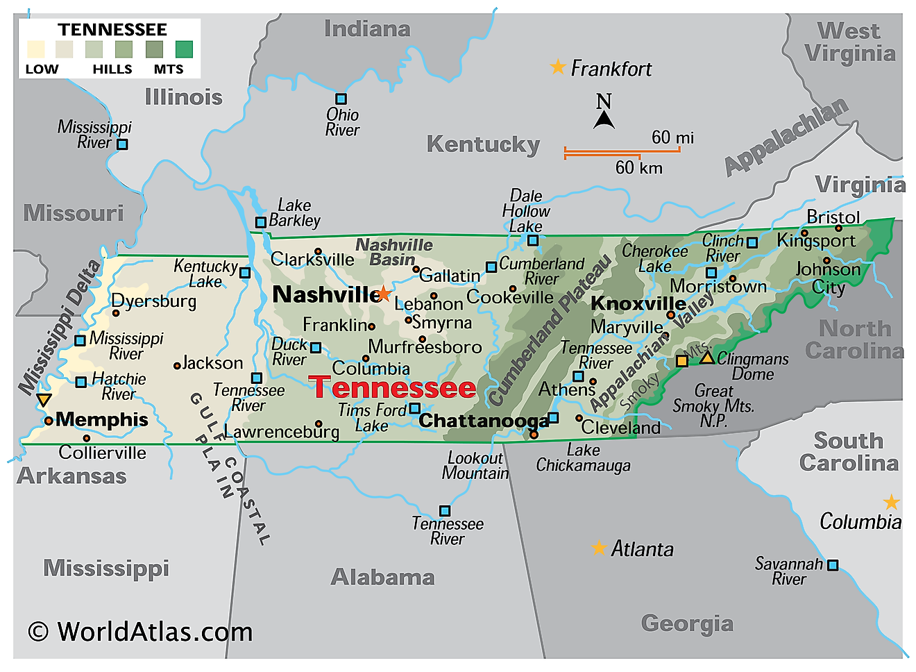 Tennessee Maps Facts World Atlas