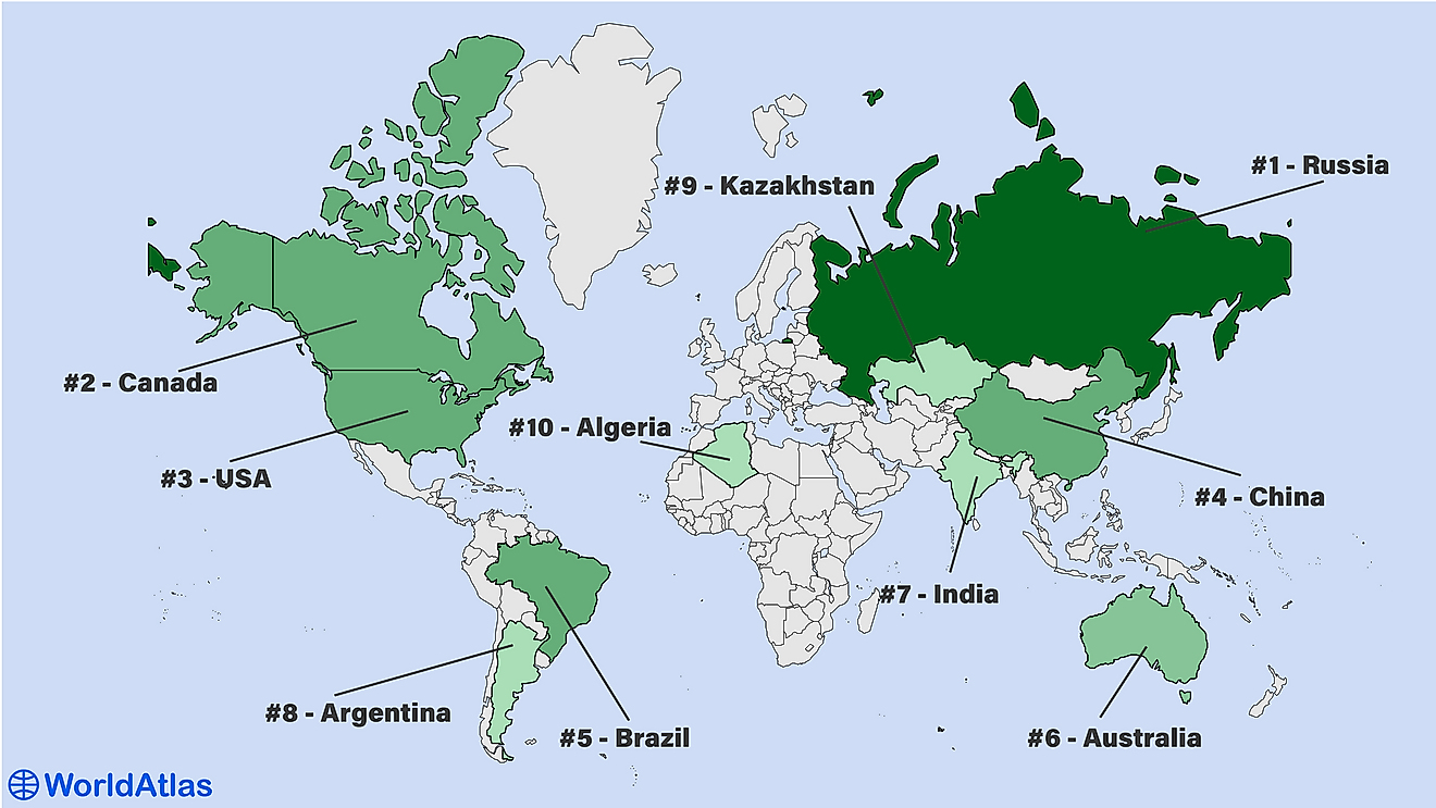 The Largest Countries In The World WorldAtlas