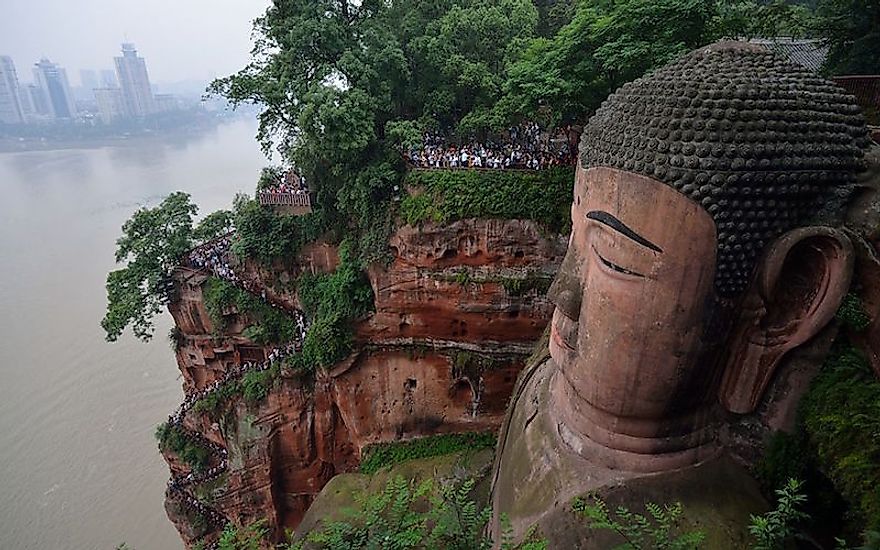 Leshan Giant Buddha from Above