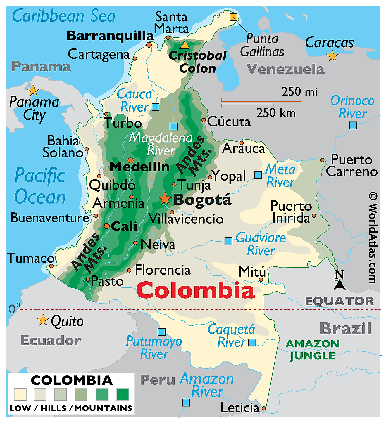 Map Of Colombia Gis Geography E