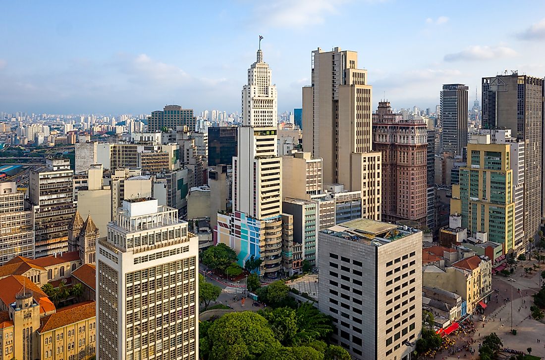 Сан Паулу Downtown. Big Cities in Brazil.