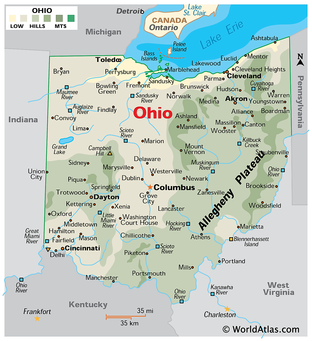 Geographical Map Of Ohio And Ohio Geographical Maps - Gambaran