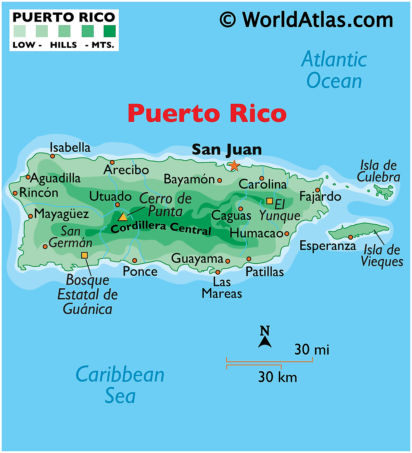 puerto rico karta Puerto rico maps & facts - Europa Karta