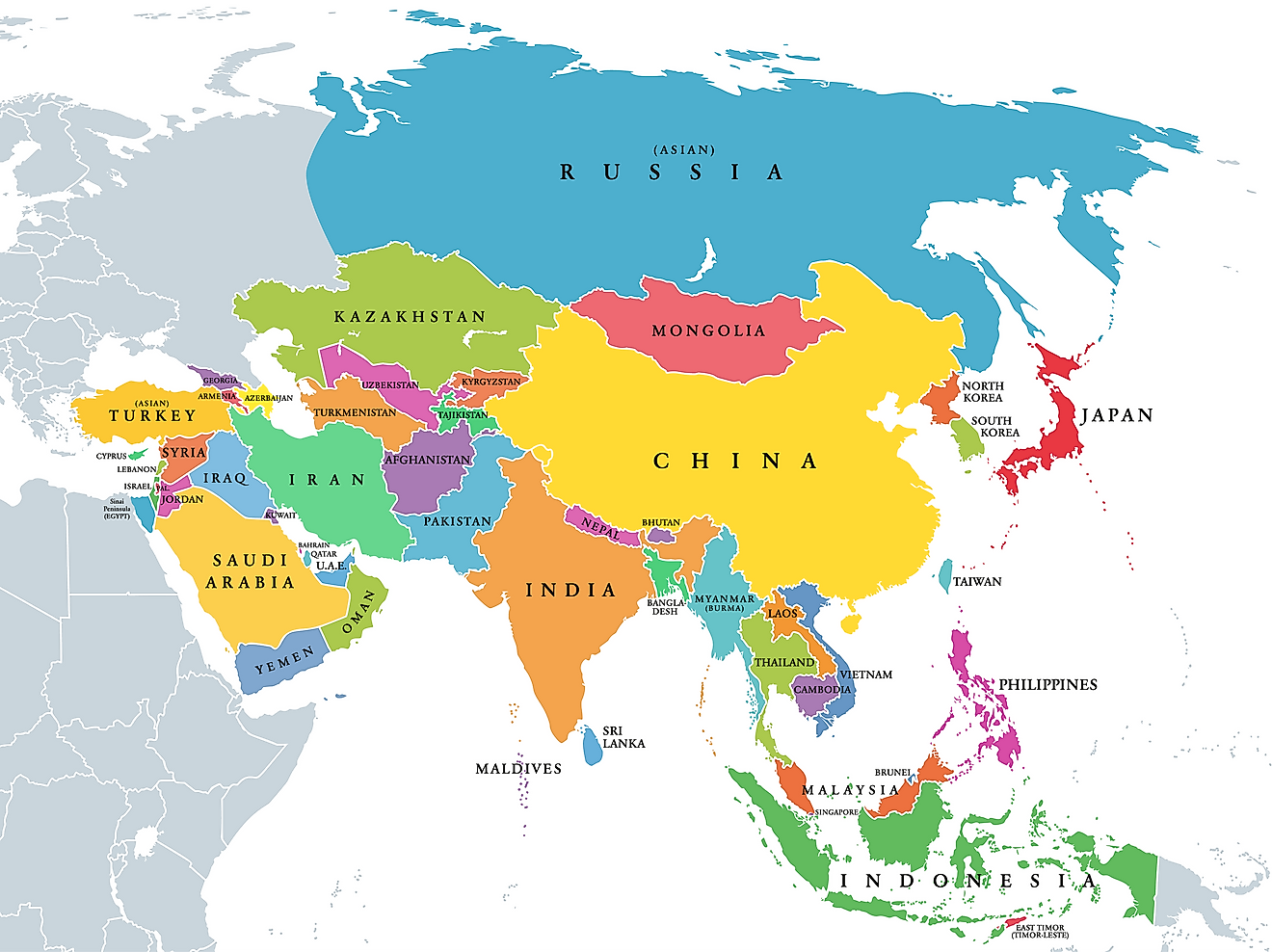 How Many Countries Are There In Asia WorldAtlas