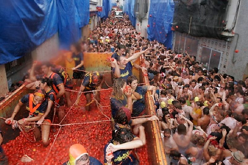 La Tomatina Unique Festivals Of Spain WorldAtlas