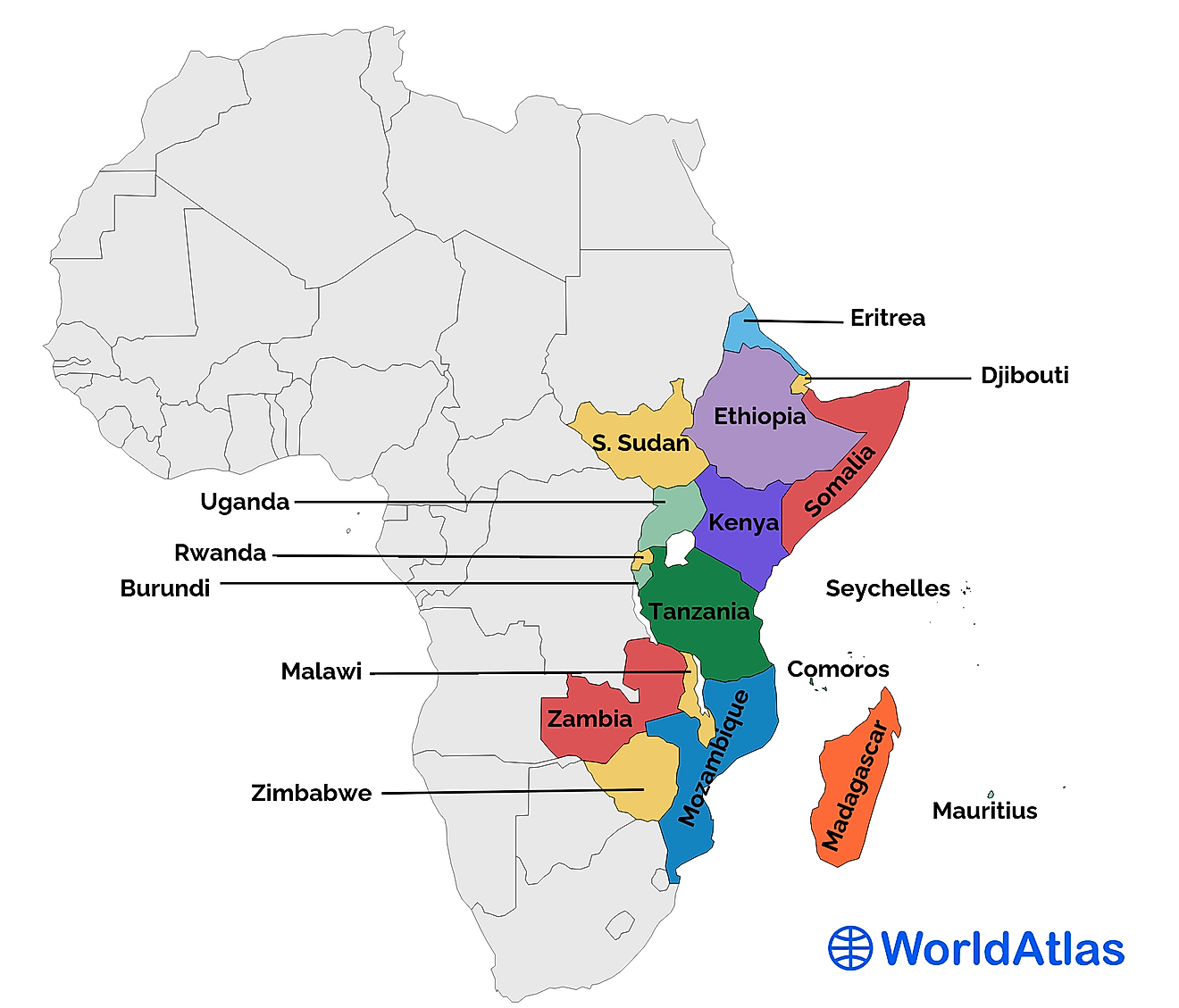 East African Countries WorldAtlas