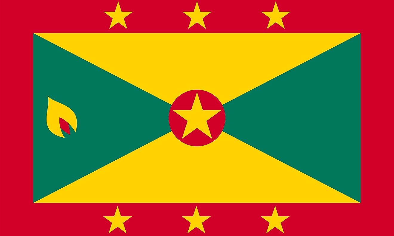 red and green flag with yellow star