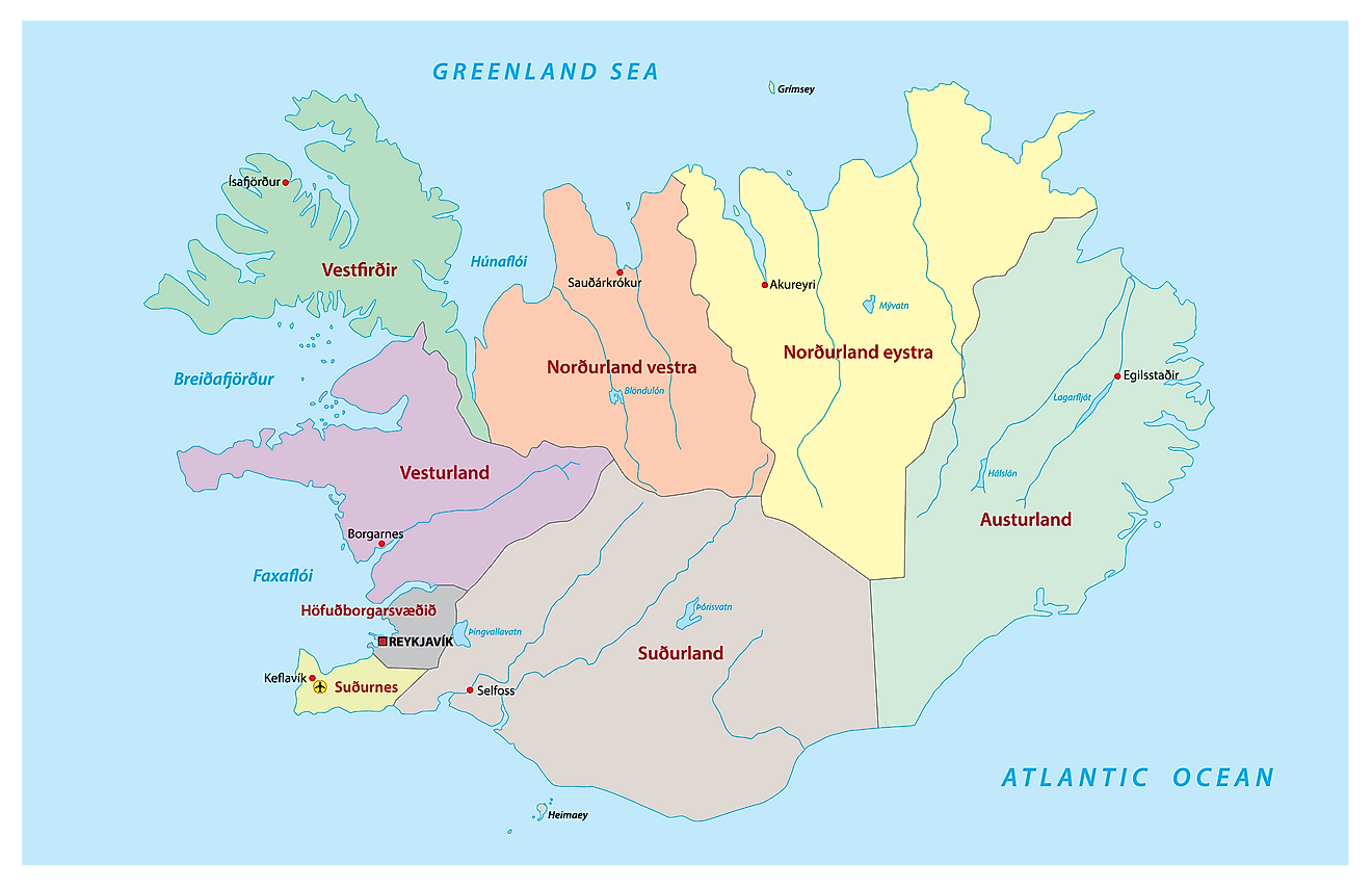 Map Of Iceland Political Map Online Maps And Images And Photos Finder ...
