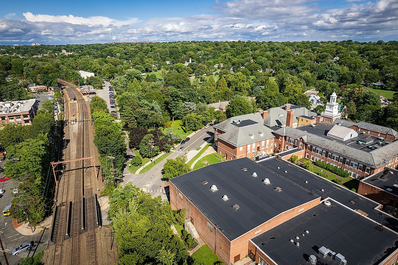 Aerial of Maplewood, New Jersey.