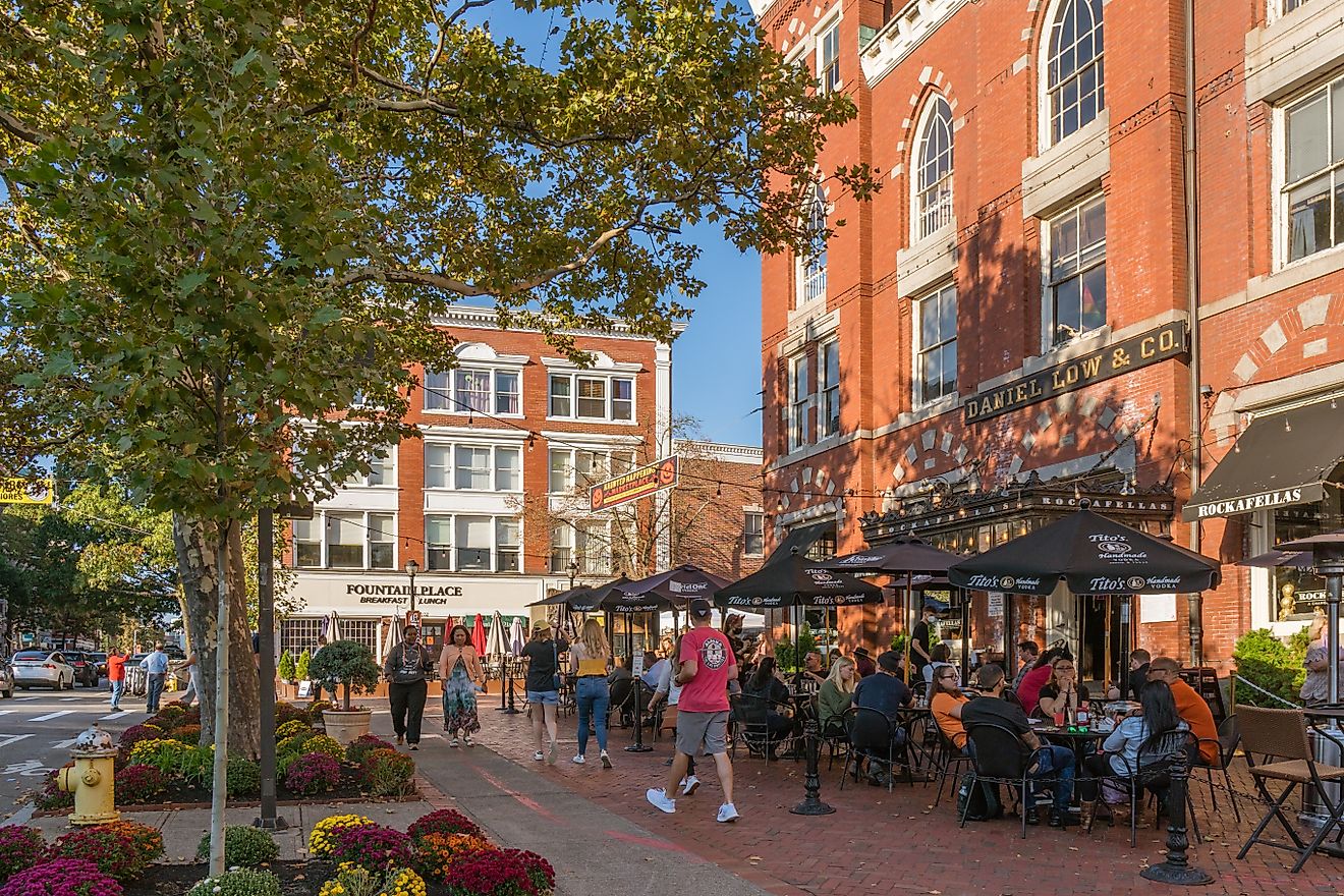 Rustic brick buildings in Salem, Massachusetts. Editorial credit: Heidi Besen / Shutterstock.com