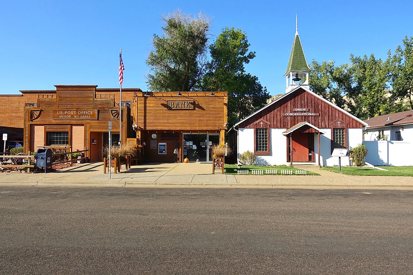 Main Street in Medora, North Dakota. Editorial credit: EQRoy / Shutterstock.com.