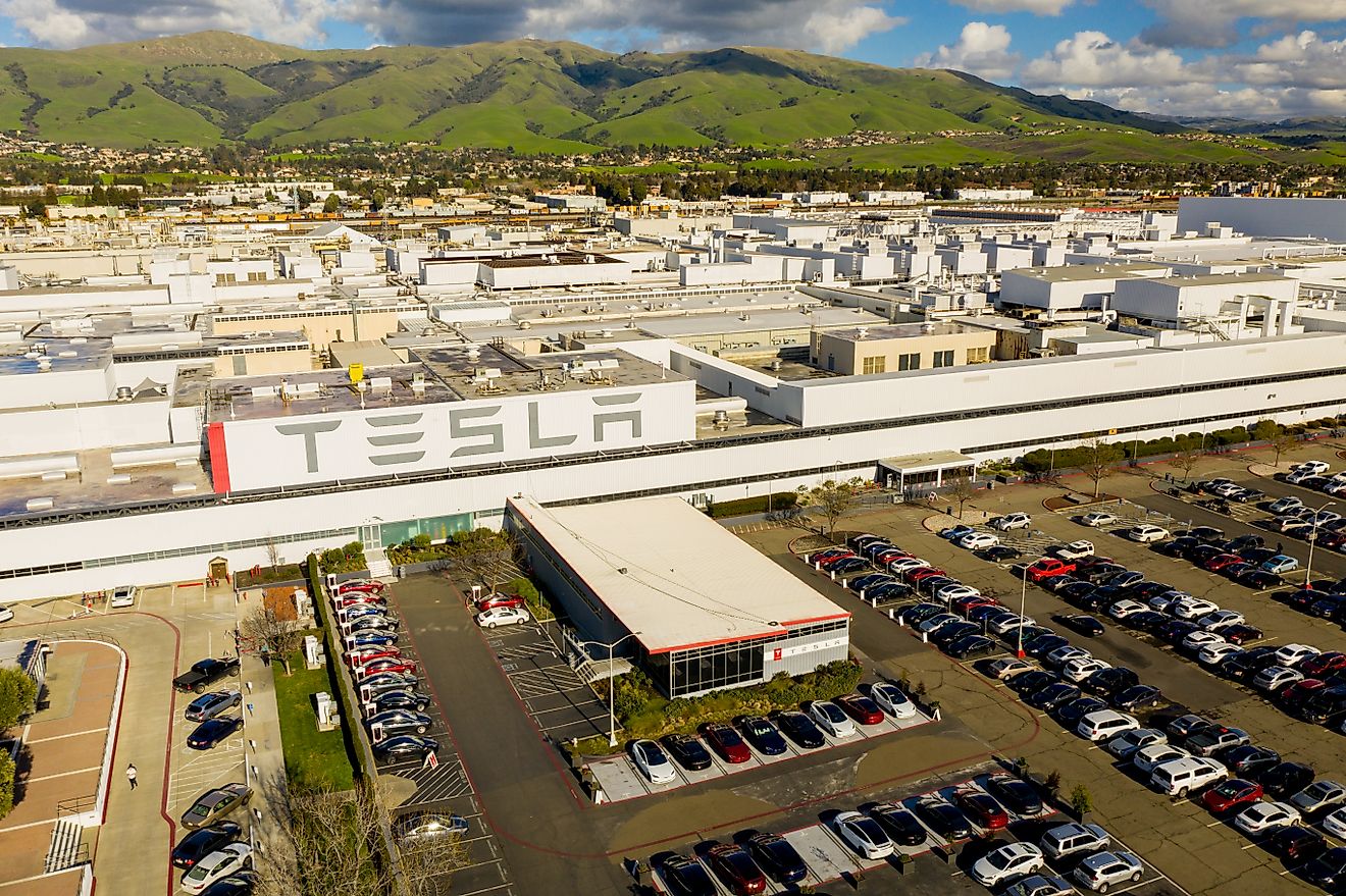 Tesla Fremont Factory in Tesla, California. Editorial credit: Felix Mizioznikov / Shutterstock.com.