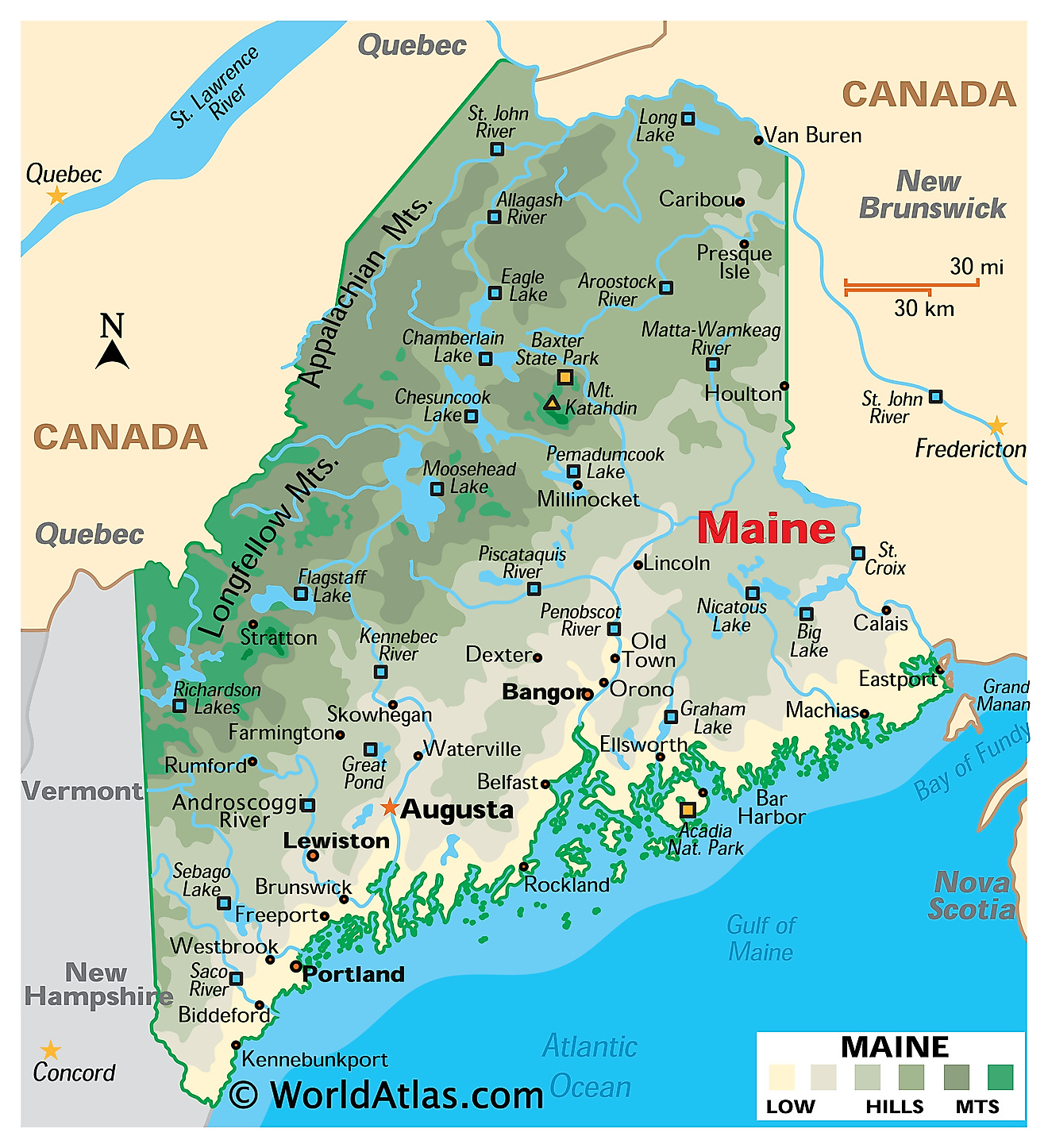Maine Maps Facts World Atlas