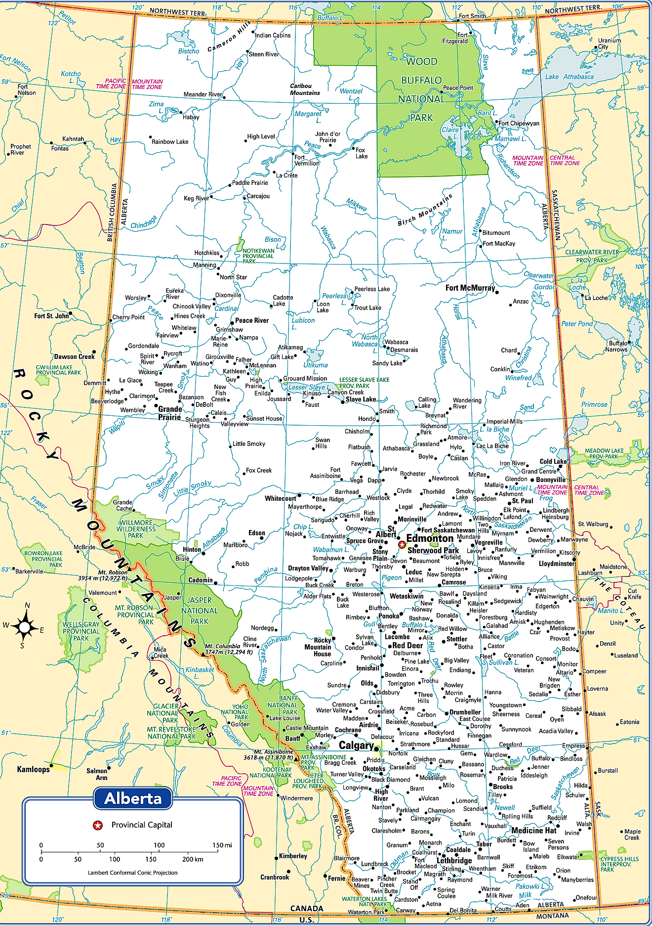 Free Printable Map Of Alberta Alberta Maps & Facts - World Atlas