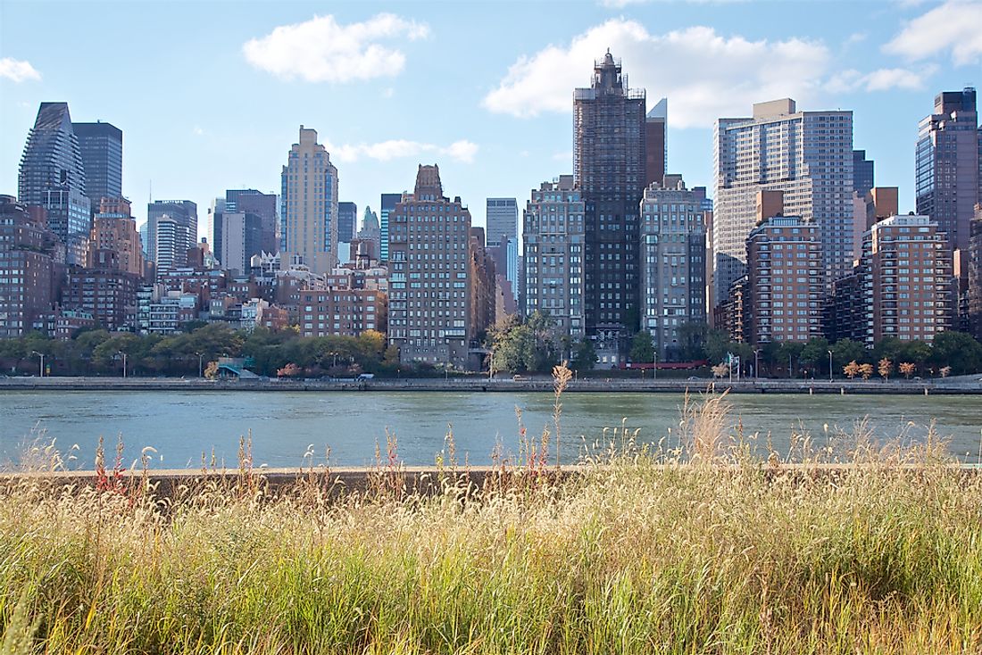 New York as seen from Roosevelt Island. 