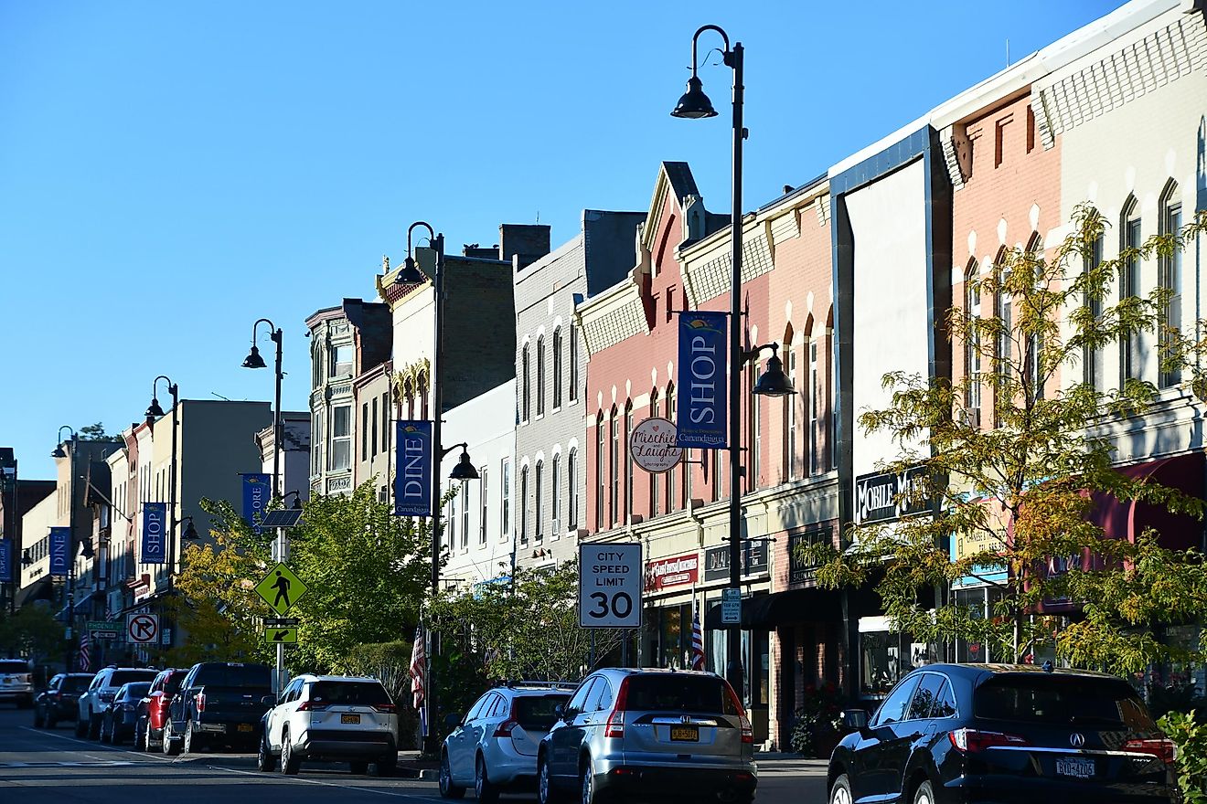 Main Street in downtown Canandaigua, New York. Editorial credit: Ritu Manoj Jethani / Shutterstock.com