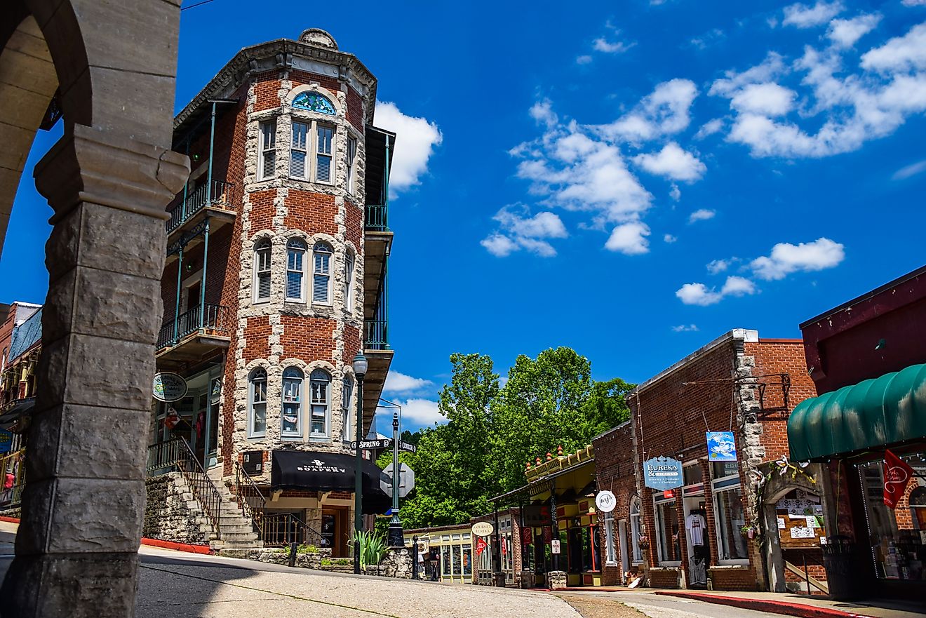 View of downtown Eureka Springs in Arkansas. Editorial credit: Rachael Martin / Shutterstock.com