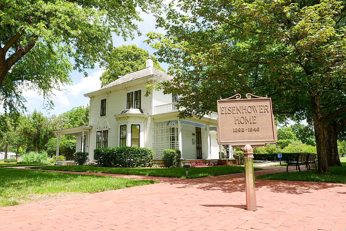 The house in Abilene, Kansas, where President Eisenhower lived as a boy, now a popular tourist attraction. Editorial credit: spoonphol / Shutterstock.com