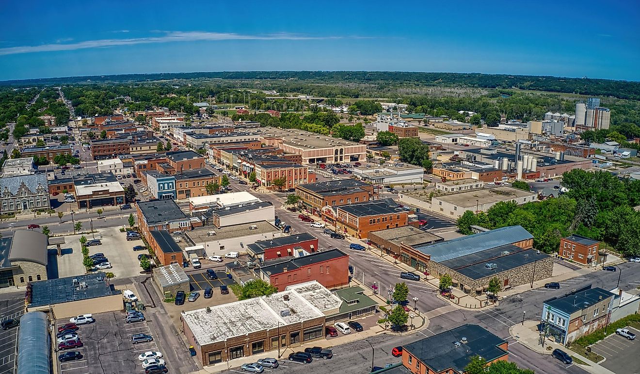 Aerial View of the German Inspired New Ulm, Minnesota.