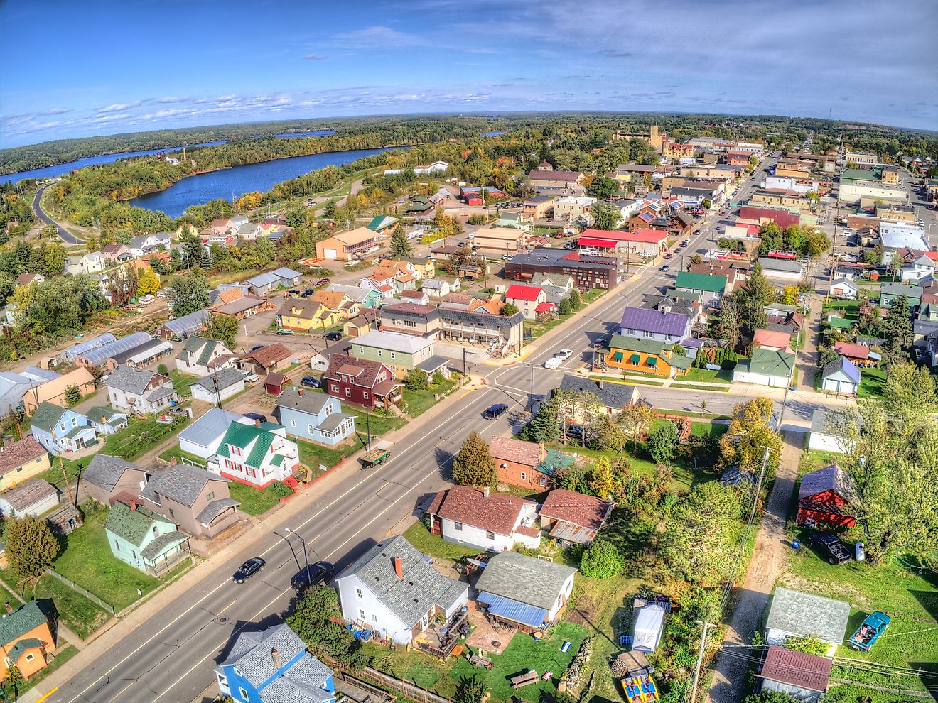 Aerial View of Ely, Minnesota, during Summer.