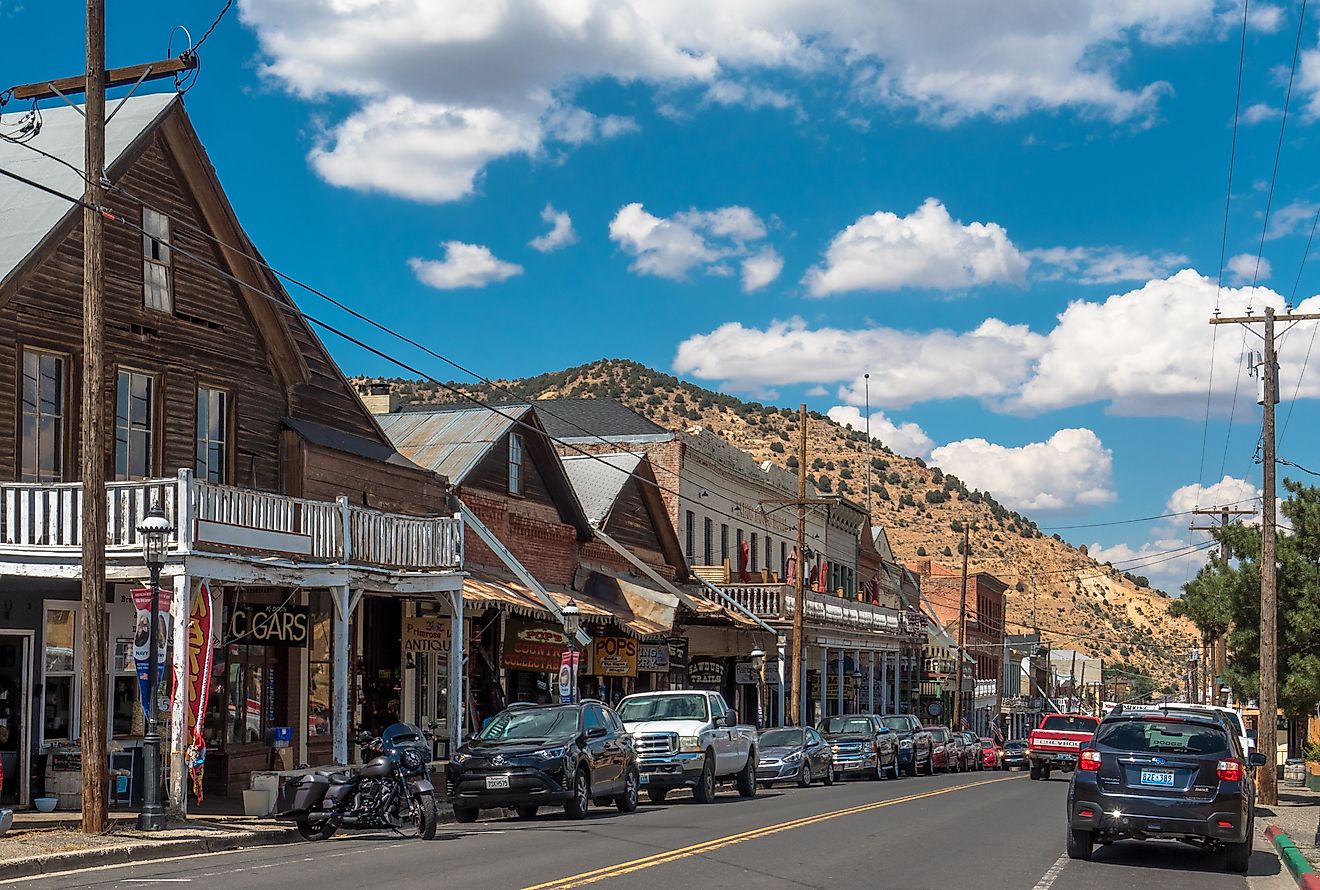 Wooden houses on Main Street of Virginia City, Nevada. Editorial credit: M. Vinuesa / Shutterstock.com.