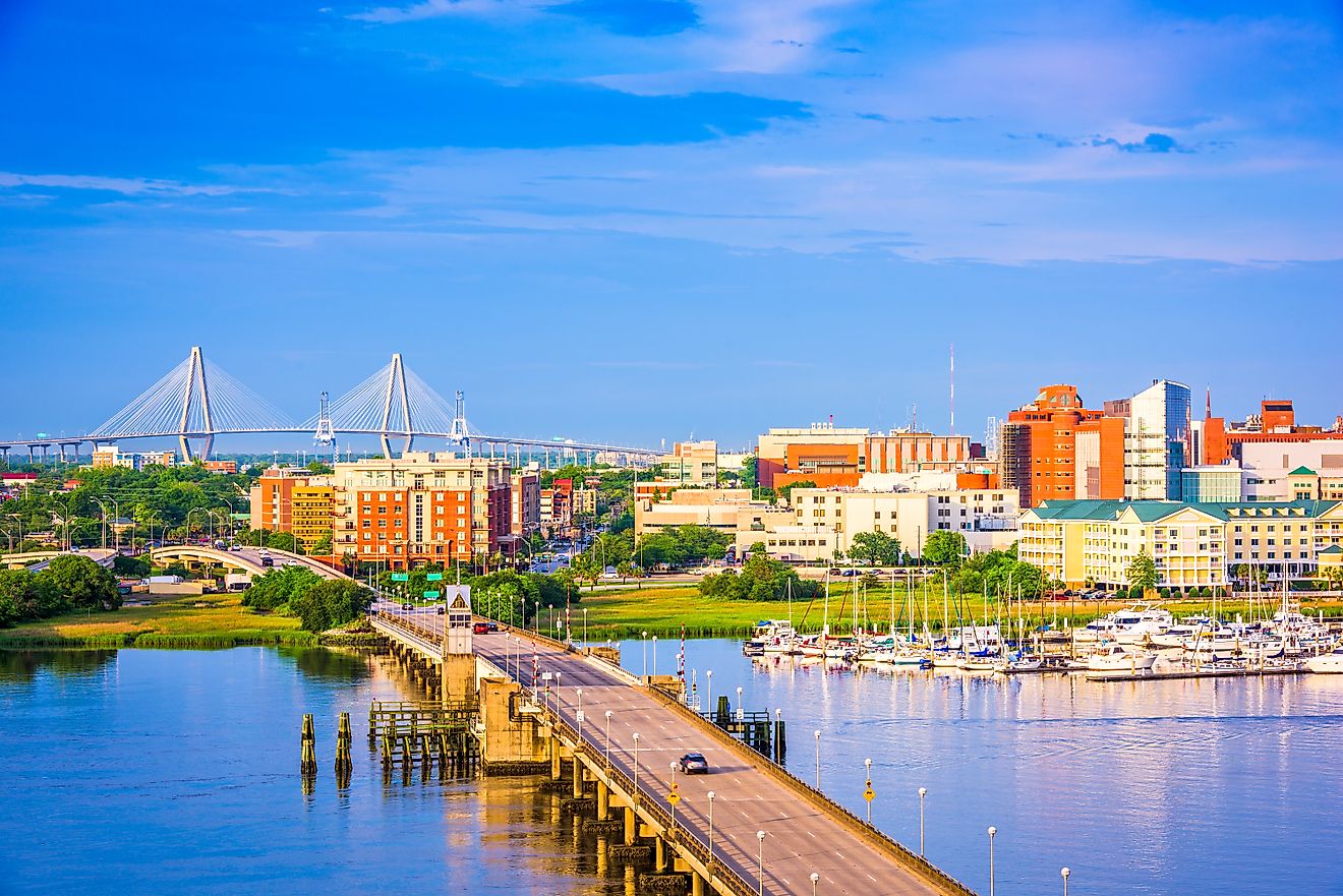 Bridge over Ashley River in Charleston, South Carolina.