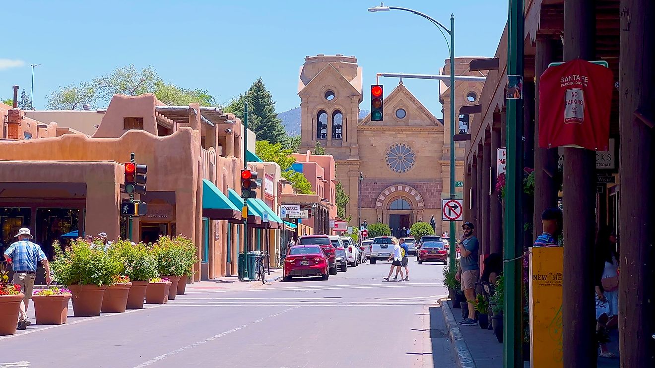 Historical downtown area of Santa Fe, New Mexico. Editorial credit: Arina P Habich / Shutterstock.com.