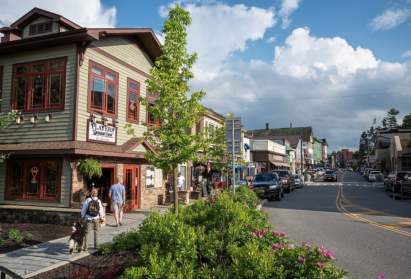 Main Street in downtown Lake Placid, Upstate New York. Image credit Karlsson Photo via Shutterstock