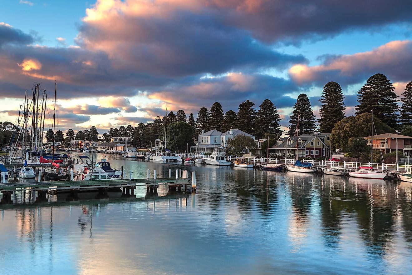 View of the coast along Port Fairy in Australia.