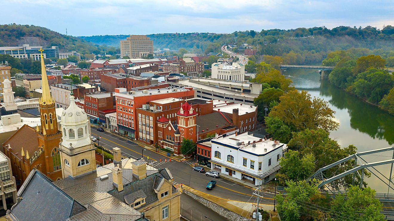 The Kentucky River meanders through Frankfort, Kentucky.