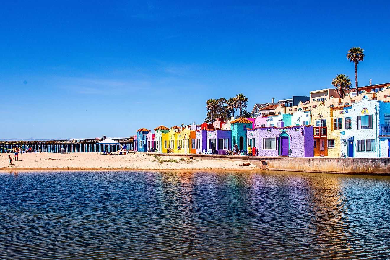 Brightly colored buildings in Capitola.