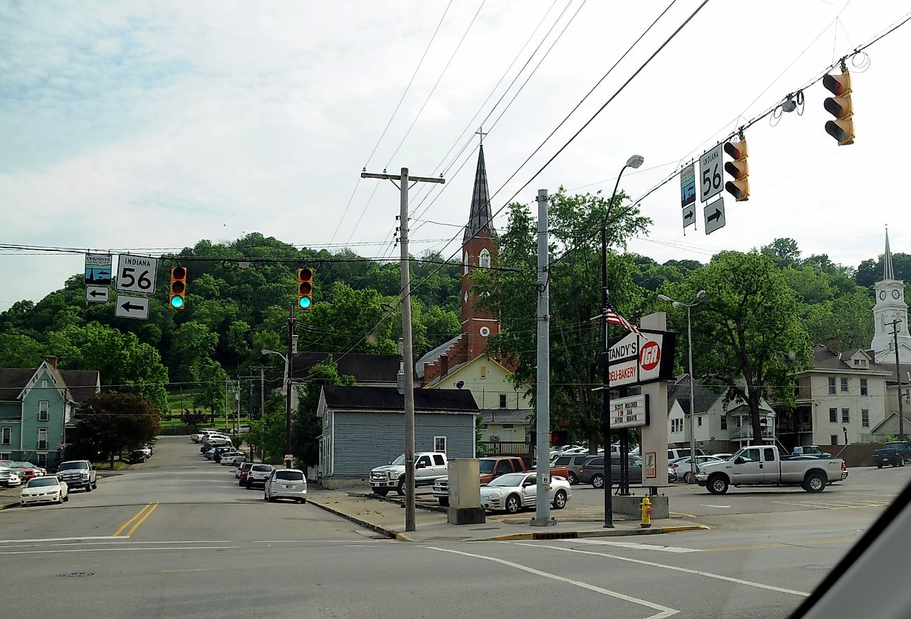 Downtown Aurora, Indiana. Image credit ChicagoPhotographer via Shutterstock