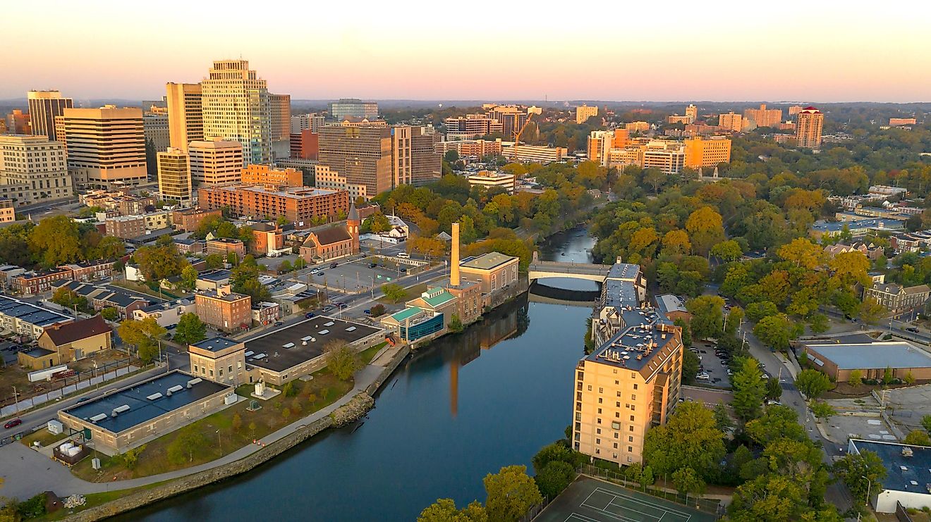 Aerial view of Wilmington, Delaware.