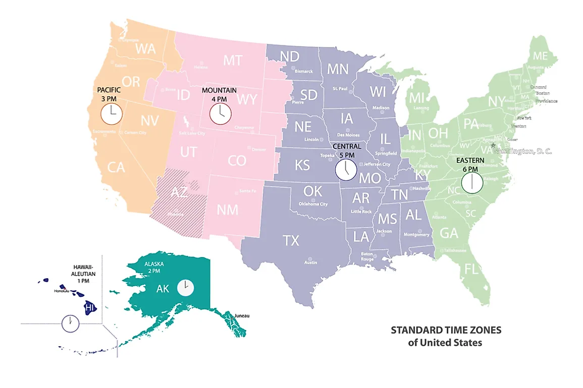 Fairbanks Alaska Time Zone Map How Many Time Zones Are In Alaska? - Worldatlas