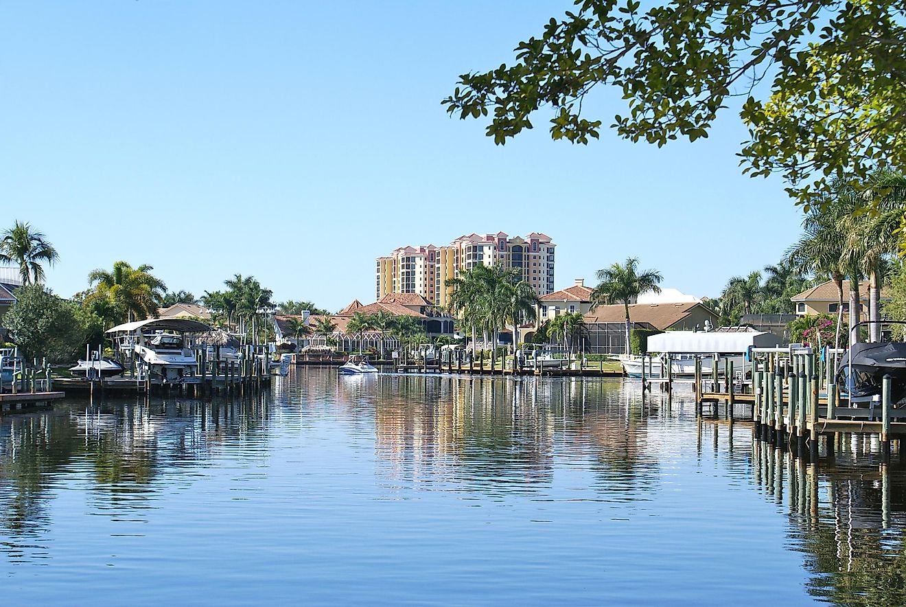 Cape Coral Florida Canal on the Paradise coast