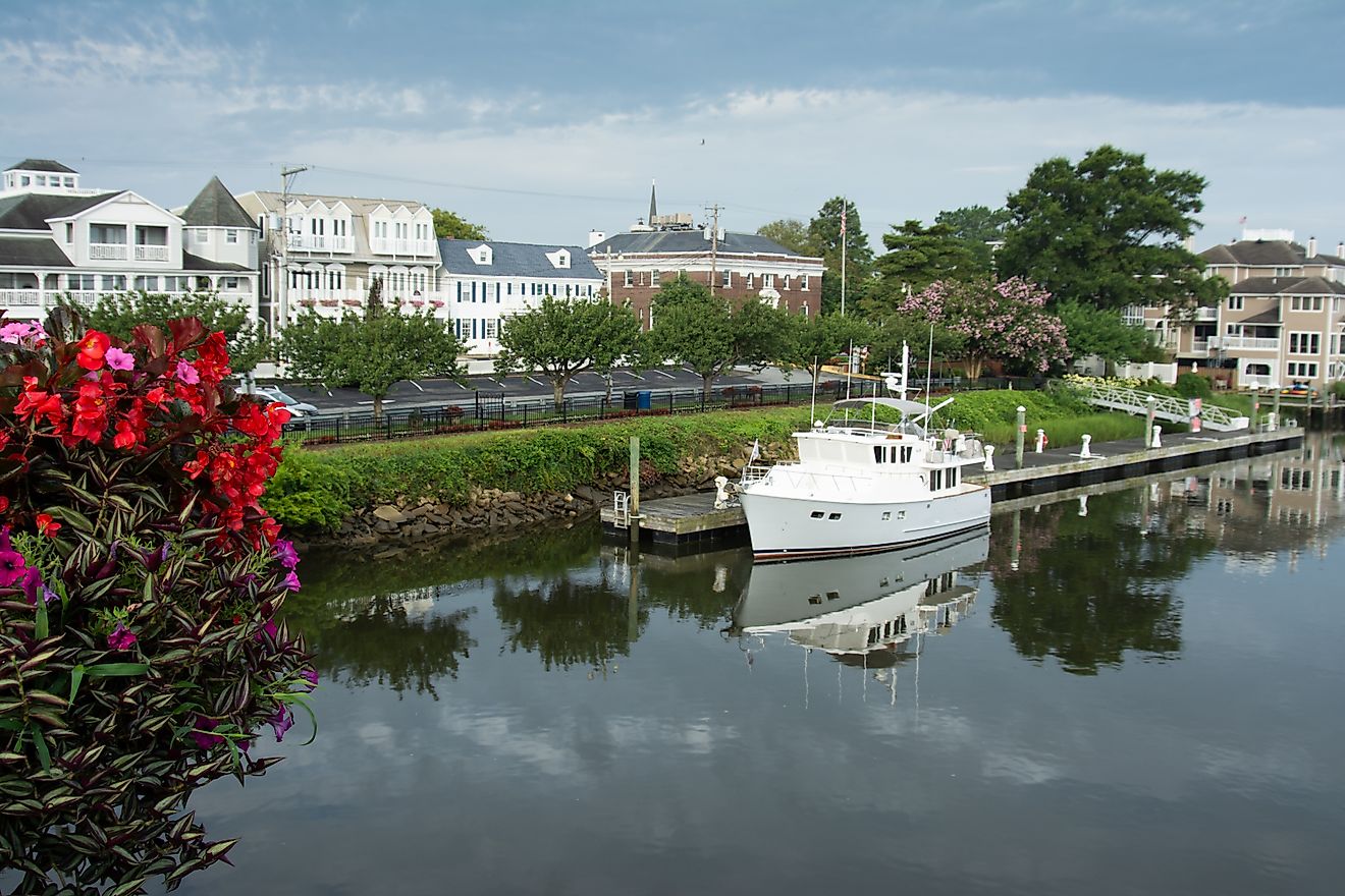 View of downtown Lewes, Delaware.