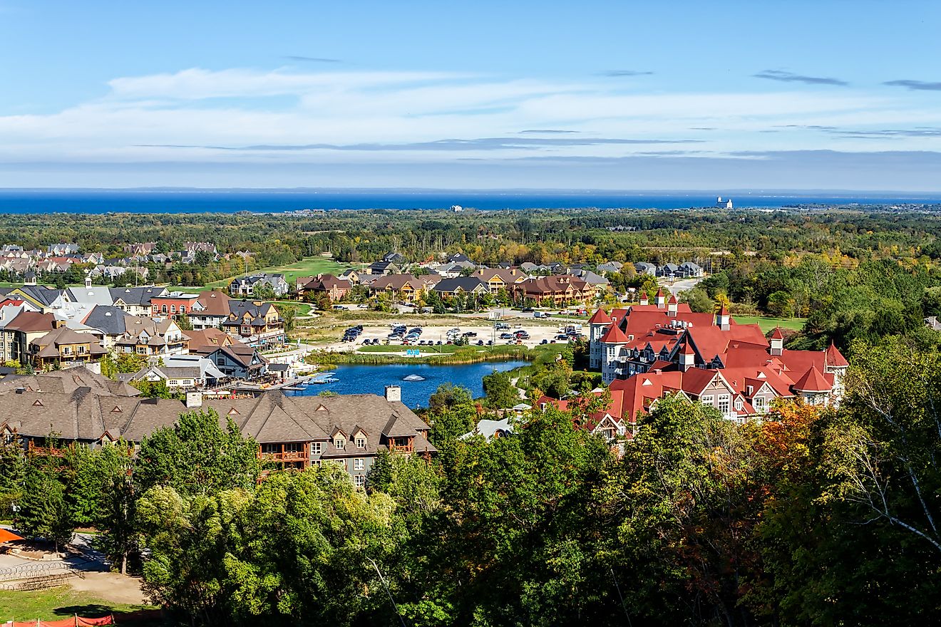 Aerial view of Collingwood, Ontario.