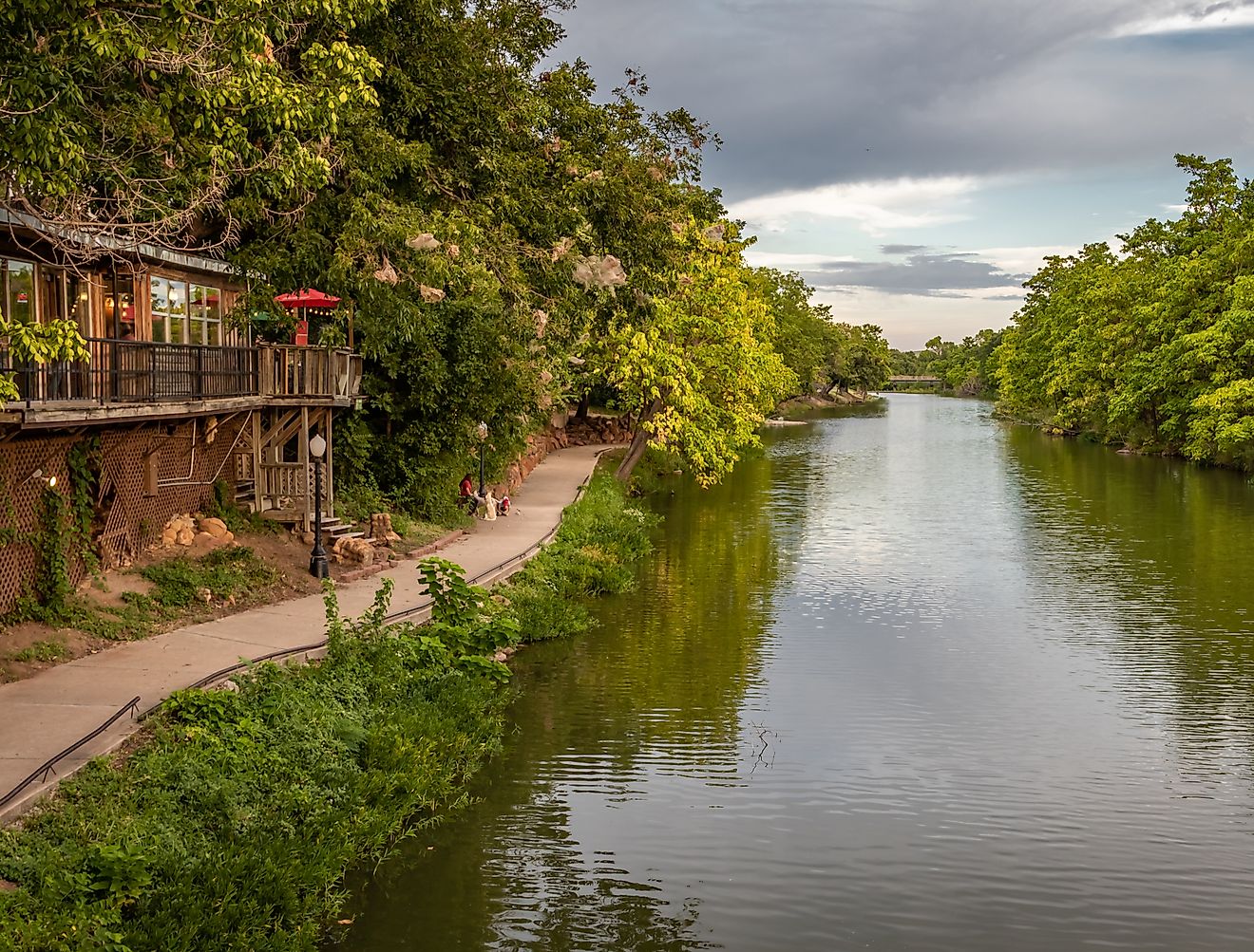 Medicine Park in the Wichita Mountains,Oklahoma. Medicine creek and the swimming area.