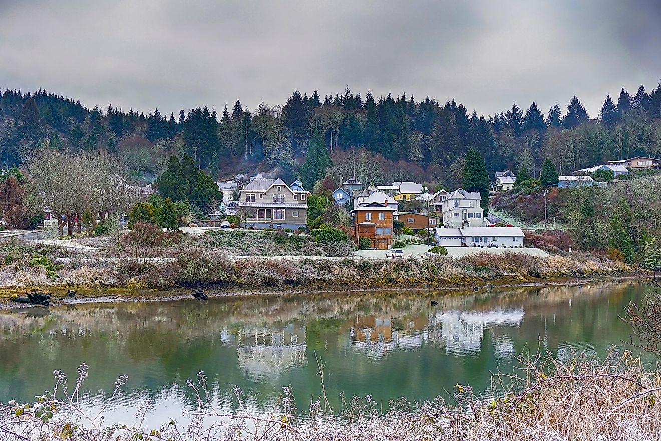 Winter scenery in Astoria, Oregon.