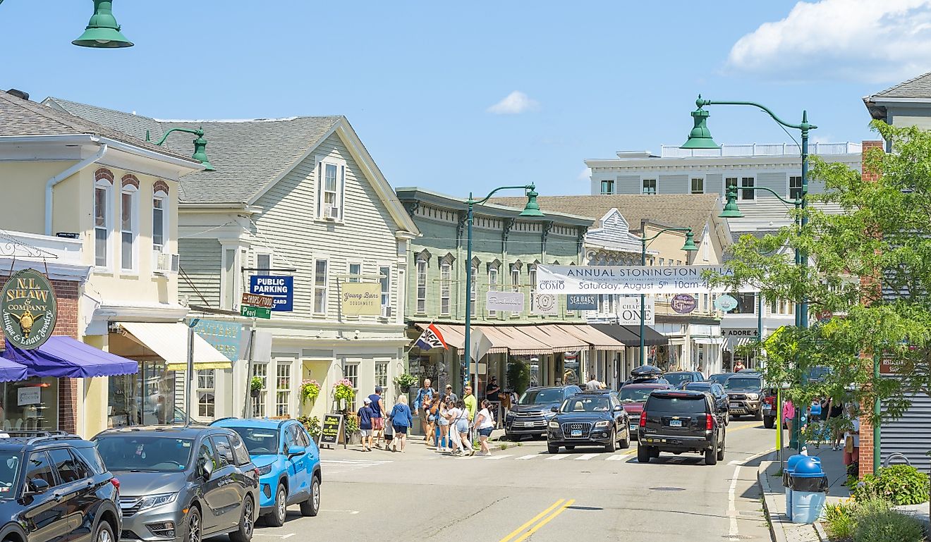 Main Street in Mystic, Connecticut. Editorial credit: Actium / Shutterstock.com