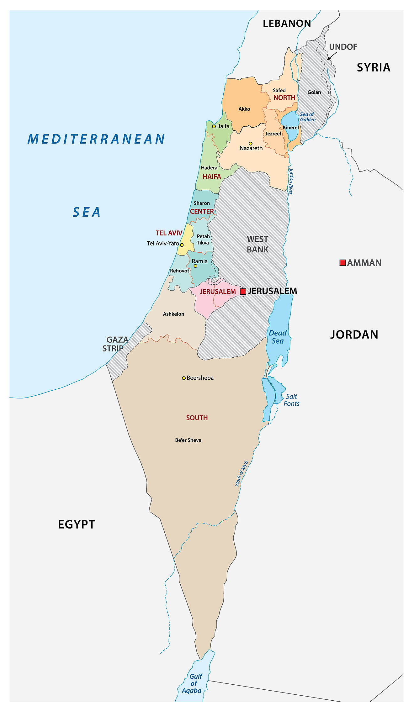 Districts Of Israel Map 