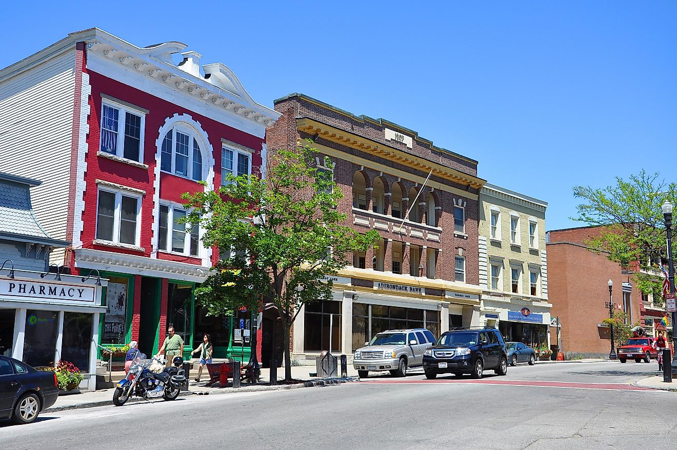 Main Street in village of Saranac Lake in Adirondack Mountains, New York. Image credit Wangkun Jia via Shutterstock