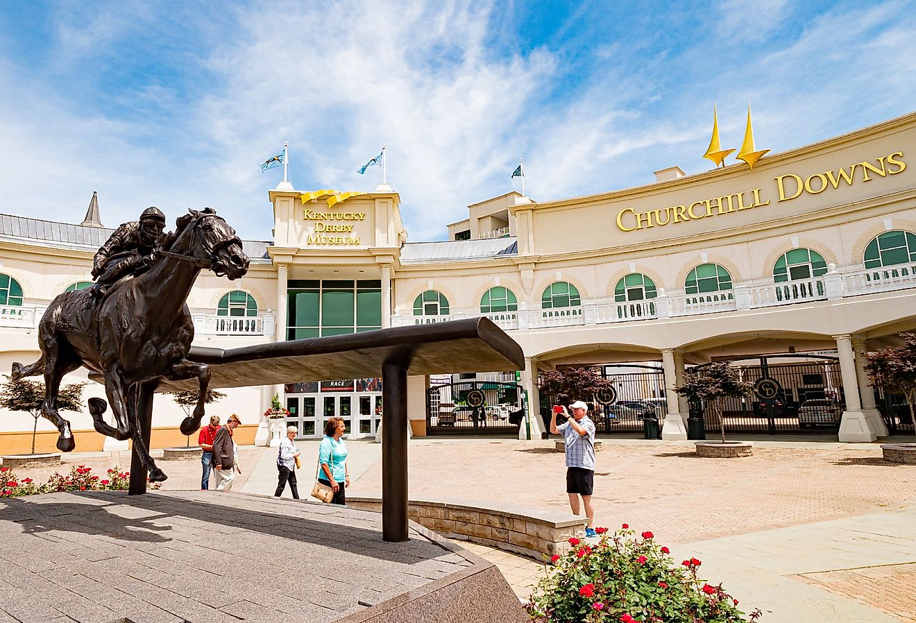 Churchill Downs Horse Race track and Derby Museum in Louisville. Image credit 4kclips via Shutterstock