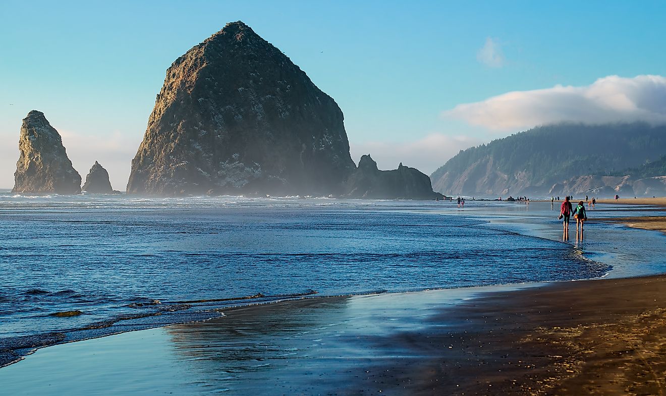 Haystack Rock in Cannon Beach, Oregon.