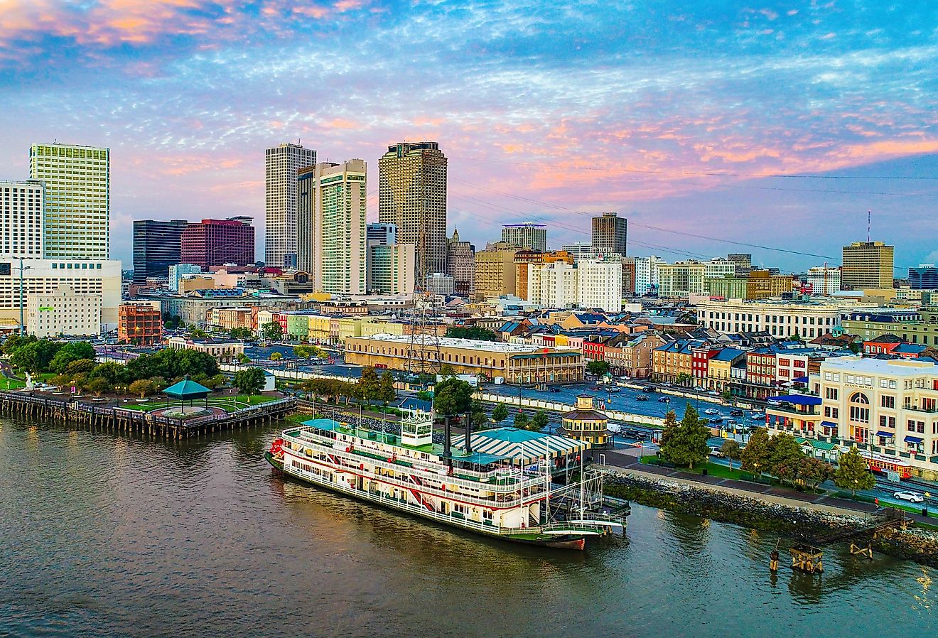 Downtown skyline of New Orleans, Louisiana.