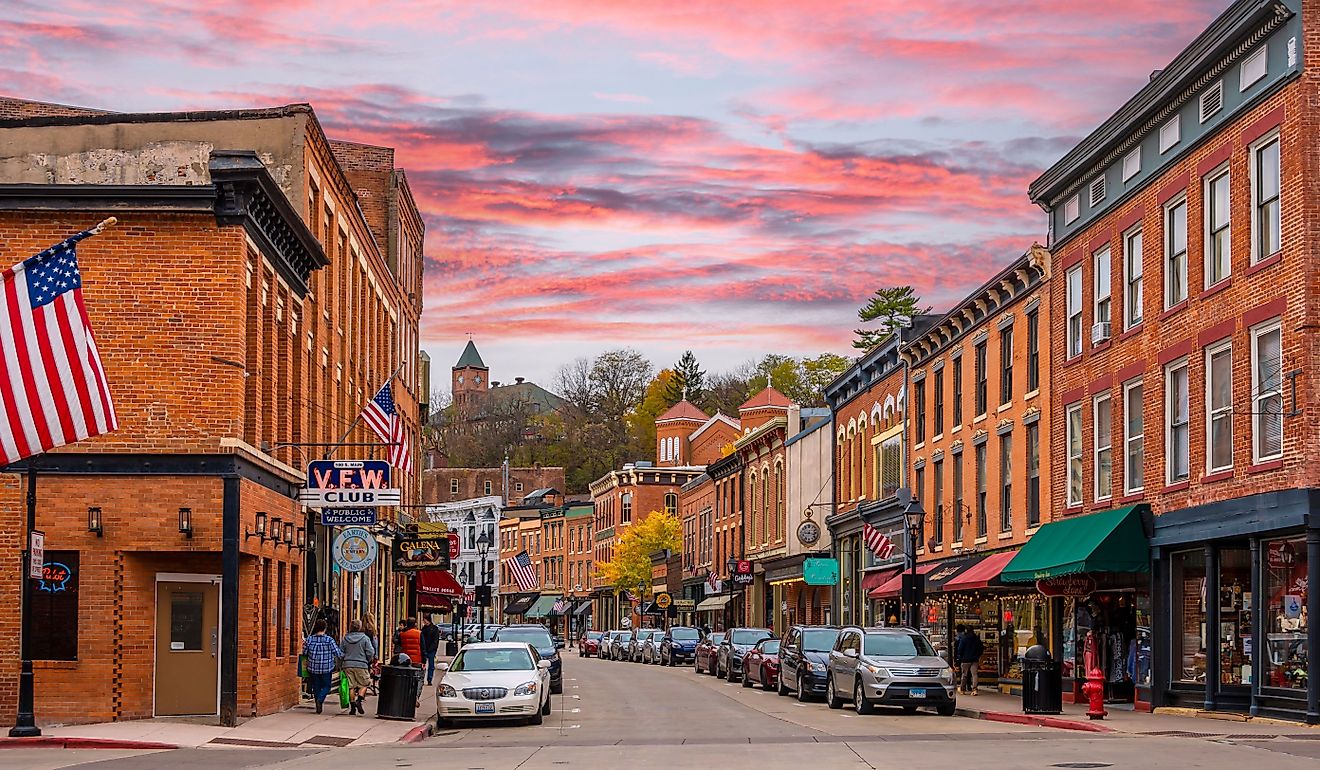 Historical Galena Town Main Street in Illinois. Editorial credit: Nejdet Duzen / Shutterstock.com