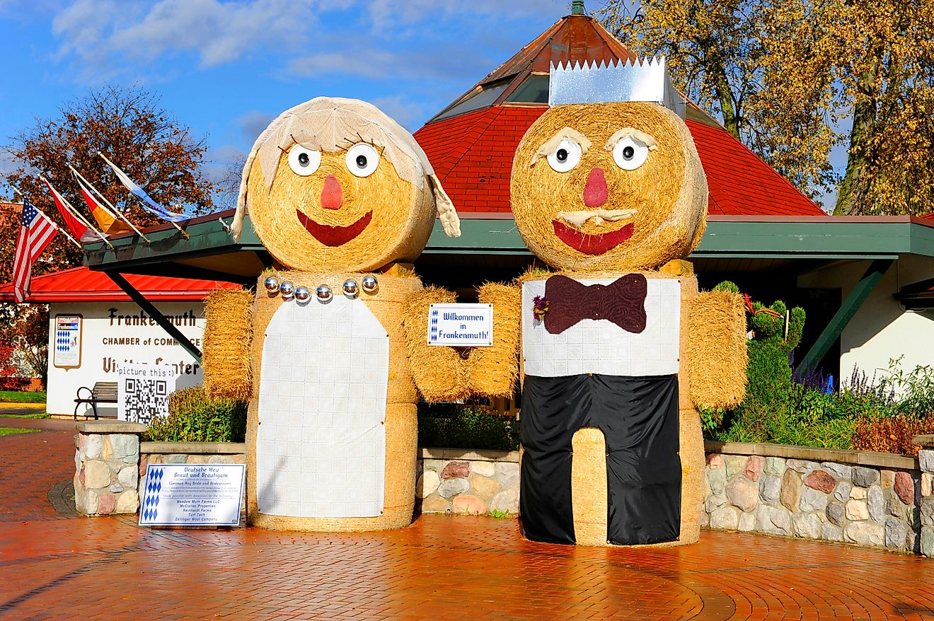 Decorations for an autumn festival in the town of Fraknenmuth, Michigan. Editorial credit: Dennis MacDonald / Shutterstock.com